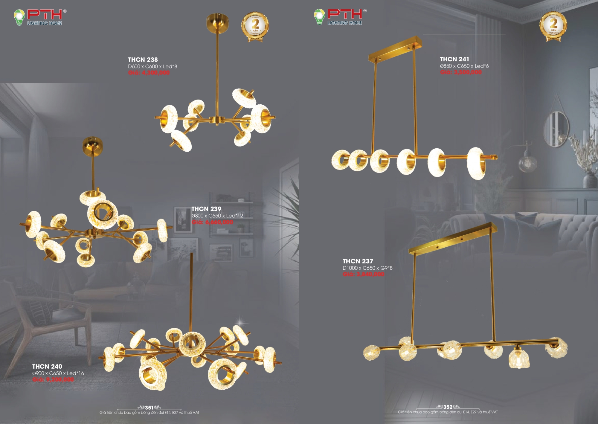 Bảng giá đèn trang trí PTH Lighting Home 2026